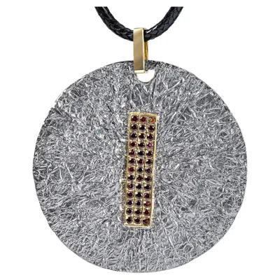 Pre-owned German Kabirski Hector Singular Edition Silver Pendant With Red Garnet