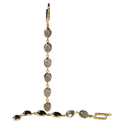 Pre-owned German Kabirski Koro 18k Gold Plated 925 Silver Earrings With Smoky Quartz In Multi