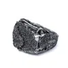 German Kabirski Loom Oxidized Men's Silver Ring With Raw Grained Texture In Silver