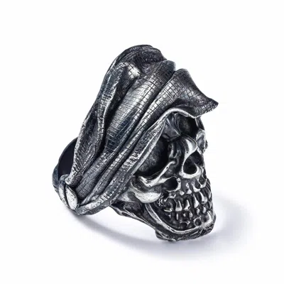 German Kabirski Men's Requiem Handcrafted Sterling Silver Skull Ring With Dark Aesthetic