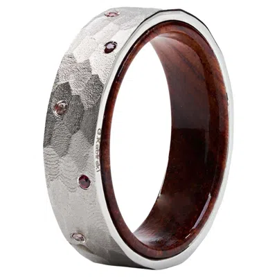 Pre-owned German Kabirski Nuptia Unisex Wedding Silver Band Ring With Mixed Sapphire In Blue