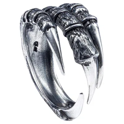Pre-owned German Kabirski Phalanx Oxidized 925 Sterling Silver Claw Ring In Multi