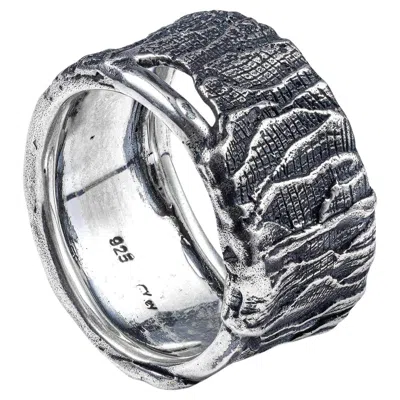 Pre-owned German Kabirski Veldt Oxidized 925 Sterling Silver Ring In Multi