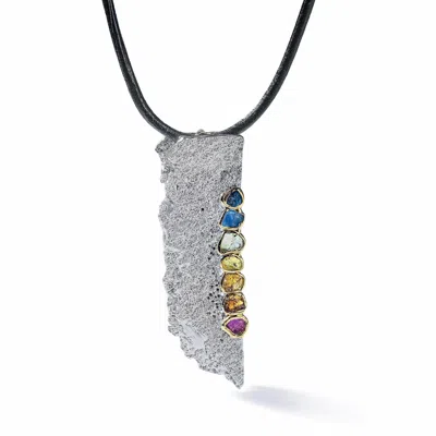 German Kabirski Women's Alotar Silver Pendant With Mixed Gemstones In Gray