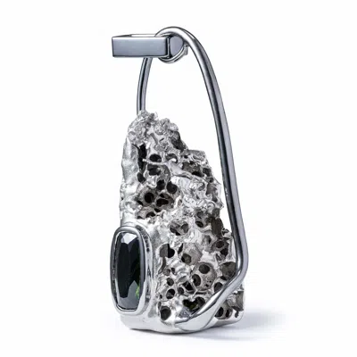 German Kabirski Women's Black / Silver Orthos Singular Edition Silver Pendant With Chrome Diopside