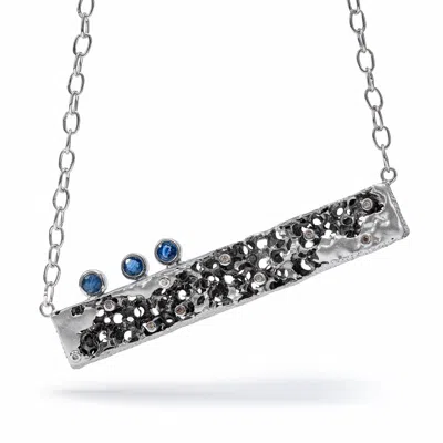 German Kabirski Women's Blue / Silver Kion Singular Edition Silver Necklace With Blue Sapphires And Diamonds