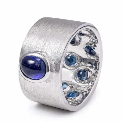 German Kabirski Women's Blue / Silver Monarch Collectible Egoist Silver Ring With Blue Sapphires In Multi