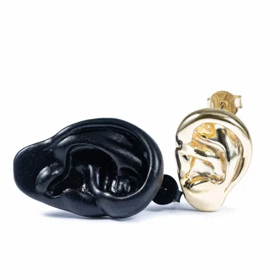 German Kabirski Women's Gold / Black Vincent Silver Asymmetric Earrings In Multi