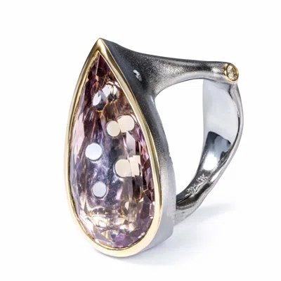 German Kabirski Women's Gold / Brown / Silver Claro Singular Edition Silver Ring With Ametrine And Cognac Diamond In Multi