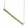 German Kabirski Women's Gold / Green Lithos Gold-plated Sterling Silver Necklace With Raw Natural Tsavorite Garnet In Multi