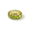 German Kabirski Women's Gold / Green Ravel 925 Sterling Silver Ring Of Natural Octagon-cut Peridots In Multi