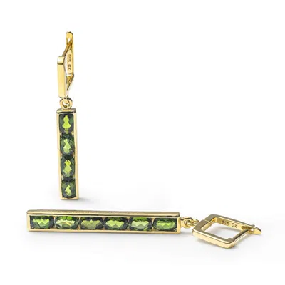 German Kabirski Women's Gold / Green Verdi Chrome Diopside Earrings In Multi