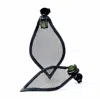 German Kabirski Women's Green / Black Liora Asymmetric Leaf-shaped Silver & Titanium Mesh Earrings With Chrome Diops
