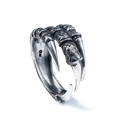 German Kabirski Women's Phalanx Rugged Silver Ring With Claw-like Structure
