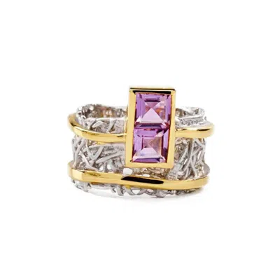 German Kabirski Women's Pink / Purple / Silver Verina Amethyst Ring
