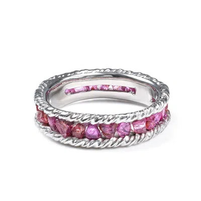 German Kabirski Women's Pink / Silver Gaiete Silver Ring With Raw Ruby In Metallic