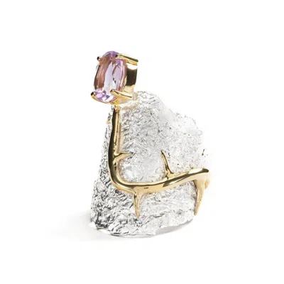 German Kabirski Women's Purple / Gold / Silver Adelinde Amethyst Ring