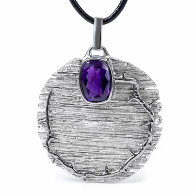German Kabirski Women's Purple / Silver Arina Singular Edition Sterling Silver Pendant With Amethyst In Multi