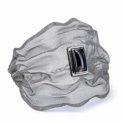 German Kabirski Women's Silver / Black Nuno Limited Edition Silver & Titanium Mesh Bracelet With Natural Smoky Quart In Multi