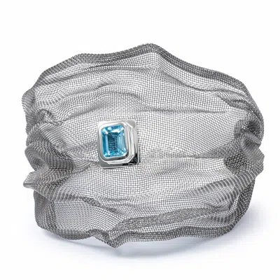 German Kabirski Women's Silver / Blue Imge Limited Edition Silver & Titanium Mesh Bracelet With Blue Topaz In Multi