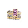 German Kabirski Women's Silver / Yellow Verina Amethyst Ring In Multi