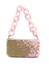 Germanier Bead-embellished Shoulder Bag In Pink