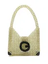 Germanier Bead-embellished Two-tone Shoulder Bag In Green