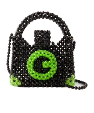 Germanier Beaded Shoulder Bag In Black