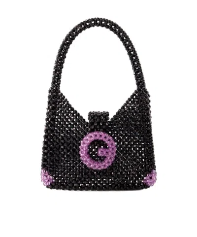 Germanier Beaded Shoulder Bag In Black