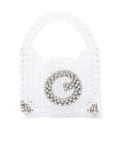 Germanier Beaded Shoulder Bag In White