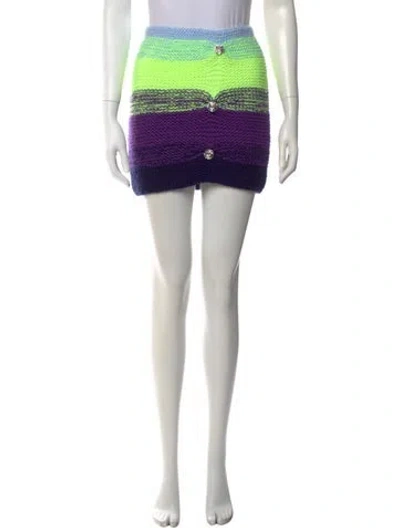 Pre-owned Germanier Striped Mini Skirt In Green