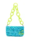 GERMANIER TWO-TONE BEAD-EMBELLISHED SHOULDER BAG