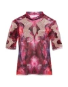 Germanier Woman Top Fuchsia Size L Polyester In Pink