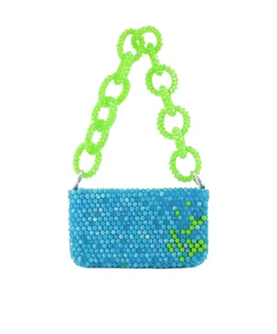 Germanier Zippered Shoulder Bag In Green