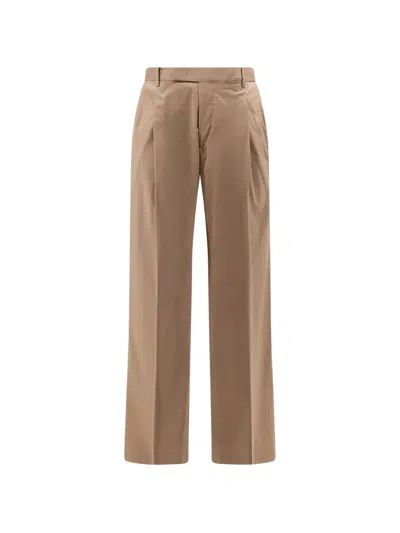 Germano 1952 Berlin Fit Pleated Trousers In Brown