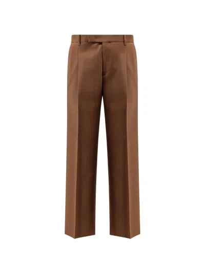 Germano 1952 Berlin Fit Pleated Trousers In Brown