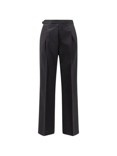 Germano 1952 Berlin Fit Satin-trim Trousers In Black