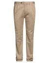 Germano Man Pants Camel Size 40 Cotton, Elastane In Nude