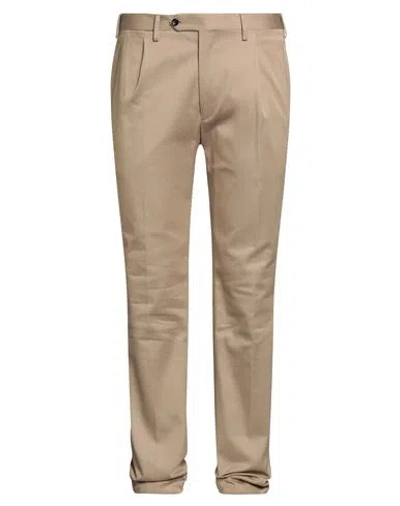 Germano Man Pants Camel Size 40 Cotton, Elastane In Nude
