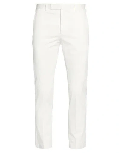 Germano Man Pants White Size 36 Cotton, Elastane