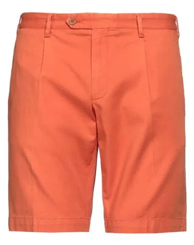 Germano Man Shorts & Bermuda Shorts Orange Size 36 Cotton, Elastane