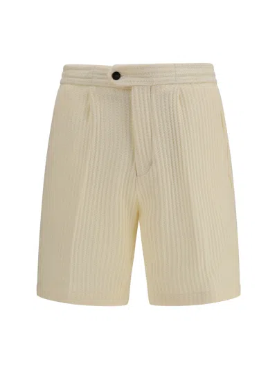 Germano Textured Cotton-blend Bermuda Shorts In Neutral
