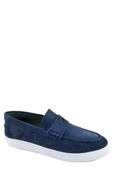 Gernie 22s Penny Loafer In Navy Suede