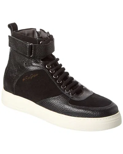 Gernie 365's High Leather Sneaker In Black