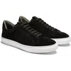 Gernie Elastic Lace Leather Sneaker In Black
