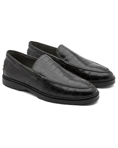 Gernie Venetian Low Top Loafer In Black Croco