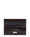 Gernie Nyc Gator Leather Slim Card Case In Multi