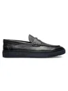 Gernie Nyc Men's 22 Penny's Textured Leather Loafers In Blue
