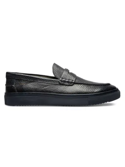 Gernie Nyc Men's 22 Penny's Textured Leather Loafers In Blue