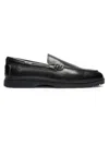 Gernie Nyc Men's Textured Leather Mocassin Loafers In Black